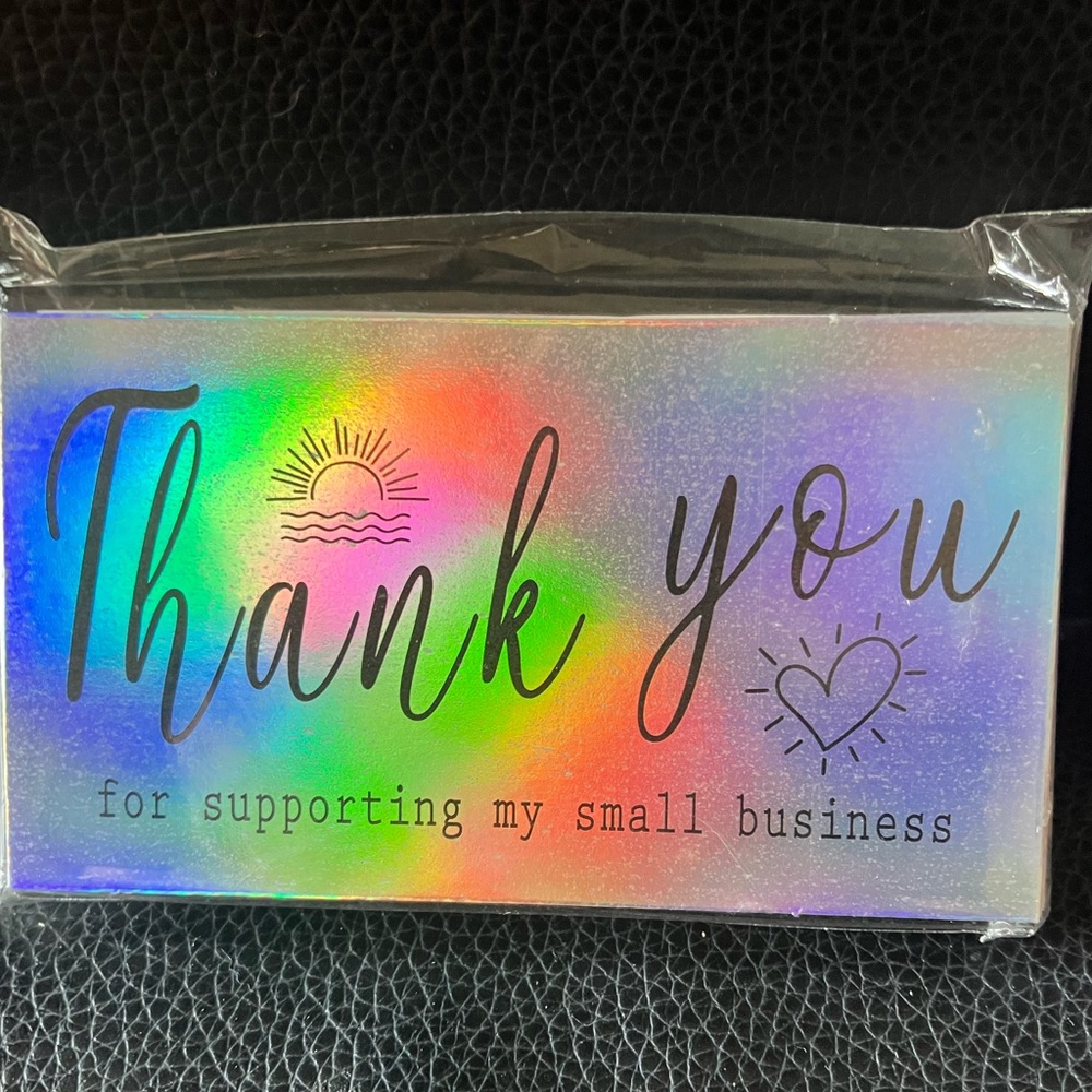 30 NEW HOLOGRAPHIC THANK YOU BUSINESS CARDS 30